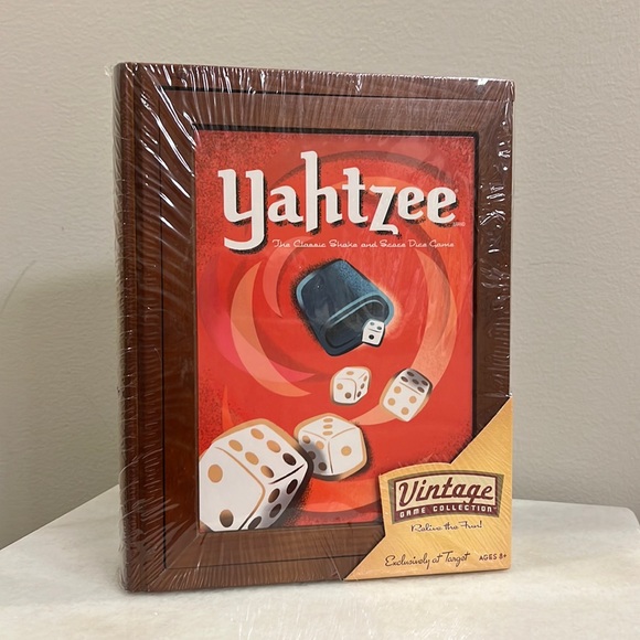 Yahtzee Other Nwt Yahtzee Vintage Game Collection Wooden Bookshelf